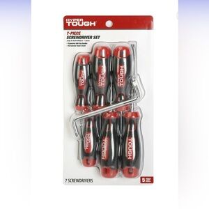 Hyper Tough Heavy-Duty 7-Piece Full Size Steel Philip & Slotted Screwdriver Set